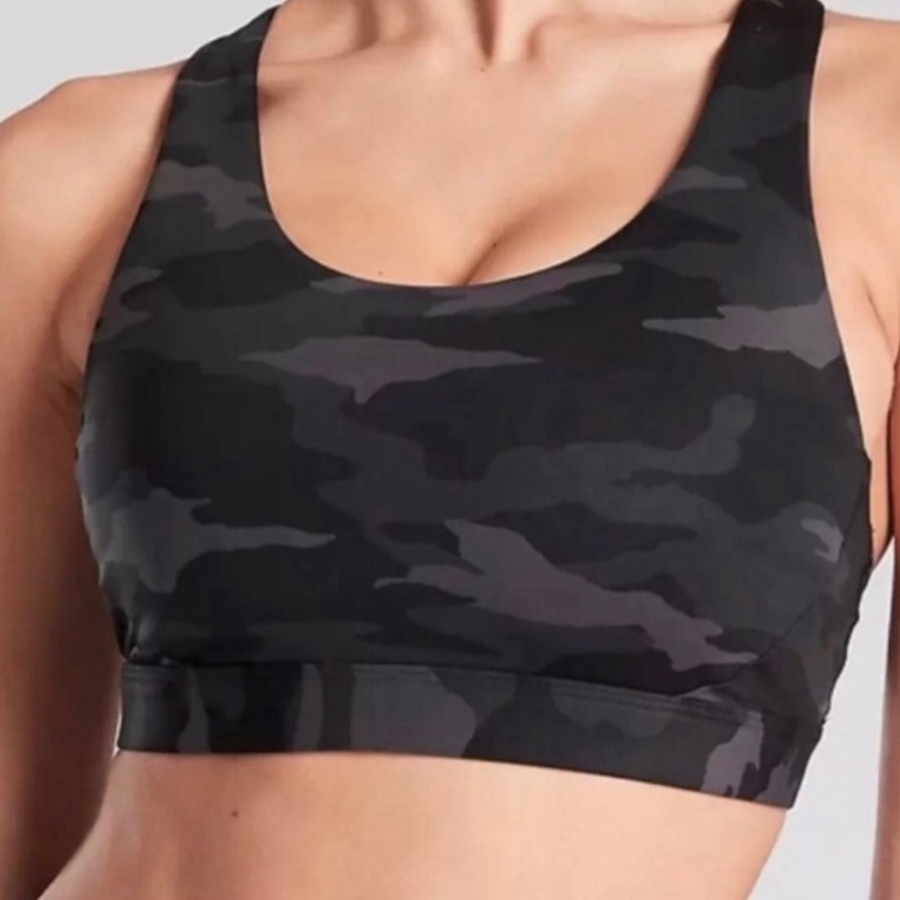 Athleta Train Free Black and Grey Camo Sports Bra - Picture 3 of 8